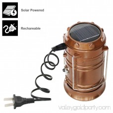 Solar Powered Camping Lantern, Solar LED Camp Light & Handheld Flashlight, Gold
